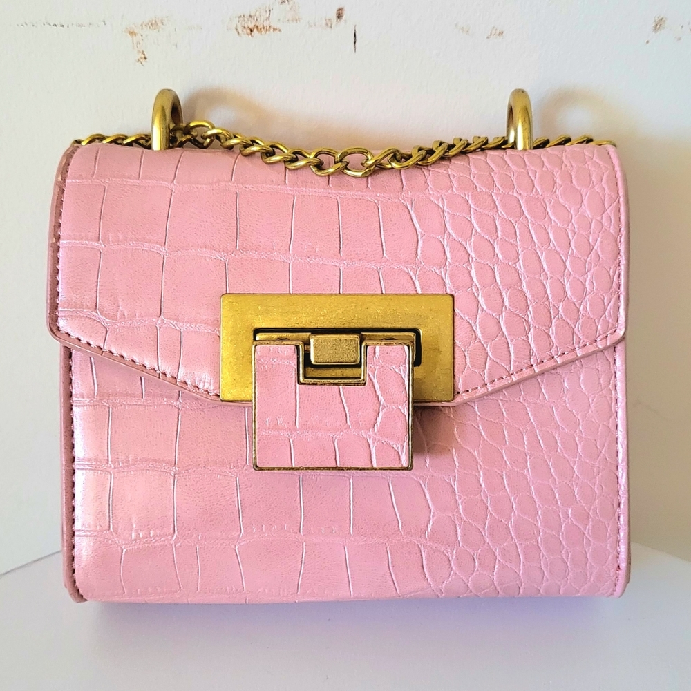 ASOS Mini Pink Crossbody Bag with Chain Strap
